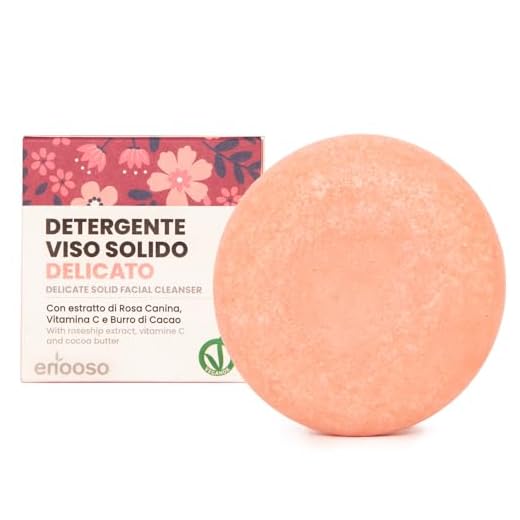 Enooso Mousse Detergente Viso Solido Struccante alla Rosa e Argilla Artigianale 100% Naturale e Vegano per Pulizia Quotidiana e Skincare Ecologica