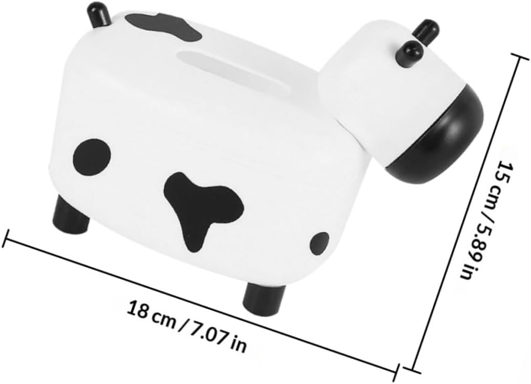 Cow Tissue Box Cover Organizer, Waterproof Ps for Car Office image 2