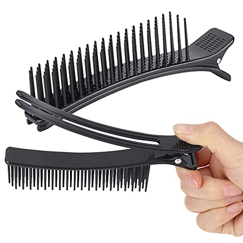 Hair Sectioning Clips,big Size Durable Hair Hair Styling Clips with Nonslip Grip and Comb of Professional Hair Salon Quality Suitable for Beauty Shop and Home Use(black) - Image 2