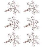 HEALEEP Hebillas para Servilletas Copo de Nieve 6 Piezas, Anillos de Servilleta de Aleación en Color Rosa Dorado, Elegantes Servilleteros para Banquete, Cena y Decoración Navideña