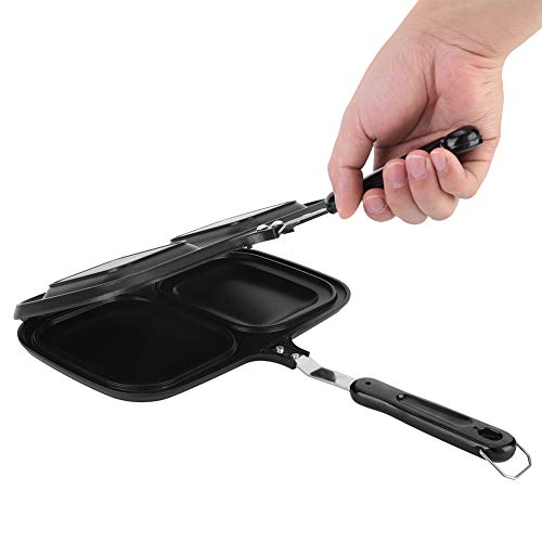 QWUUYEC Rechteckige Omelette Pfanne, Gusseisen Bratpfanne, Doppelseitige Antihaftbeschichtung, 26.8 x 16.3 cm - Schnelle Wärmeverteilung, Einfaches Wenden, Vielseitig für Palatschinken