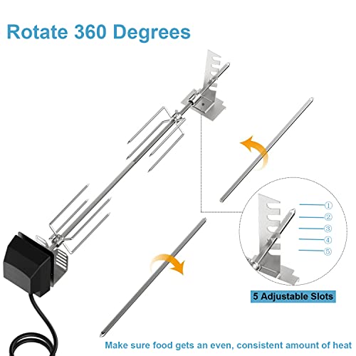 Blackhoso Universal Rotisserie Kit For Weber Charbroil Nexgrills Most Grills, Certificated Dual Connection Grill Rotisseries Pork Chicken Cooking Professional #TOP4
