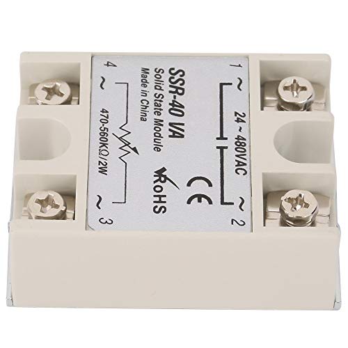 Keenso Ssr-40Va Load Voltage 24-480V Ac 40A Rated Current Resistance Regulator Solid State Relay Ssr Module For Industrial Automation Process #TOP5