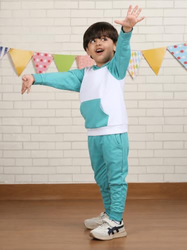 Image of POLKA TOTS 100% Cotton Co-Ord Joggers for Kids | Trendy Sweatshirt & Joggers Set | All Season Wear for Kids, Toddler & Newborn | Soft & Breathable Dress for Boys & Girls | from 6 Months to 8 Years