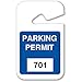 Brady Rearview Mirror Hanging Tags, Number Sequence: 701-800, Blue