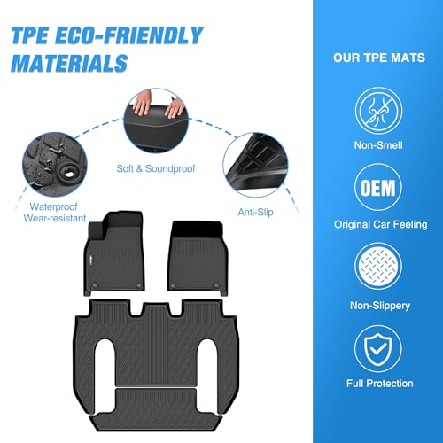 Image of Nilight TPE Floor Mats for Tesla Model X 6 Seater