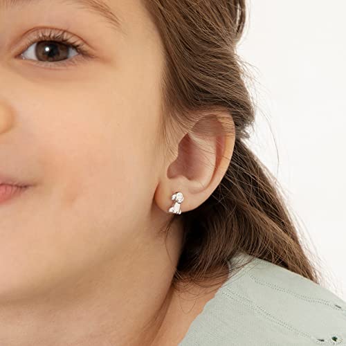 925 Sterling Silver Children's Cute Puppy Earrings with Screw Backs for Kids & Young Girls. Fun Earrings for Dog Lover Children3