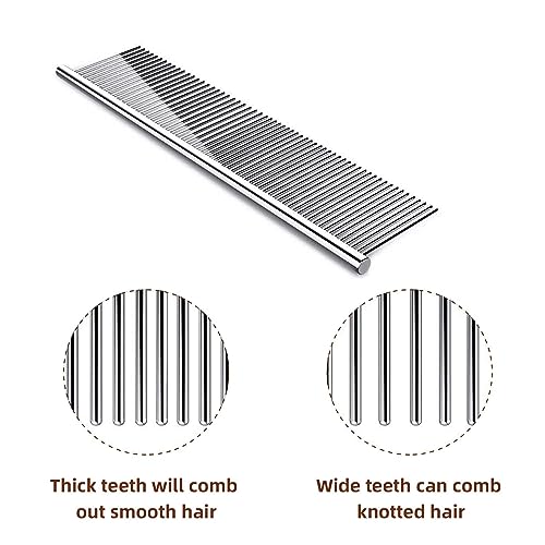 Image of Pet Hair Cleaner Brush Cat Grooming Brush Cat Nail Clipper Release Button Cat Comb wololith Stainless Steel Teeth for Shedding Hair Cats Dogs Massage Brushes (Purple)