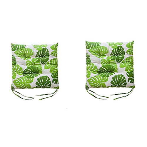 Cojín para silla con lazos para silla de comedor, jardín, cocina, 2 unidades (D) Cover