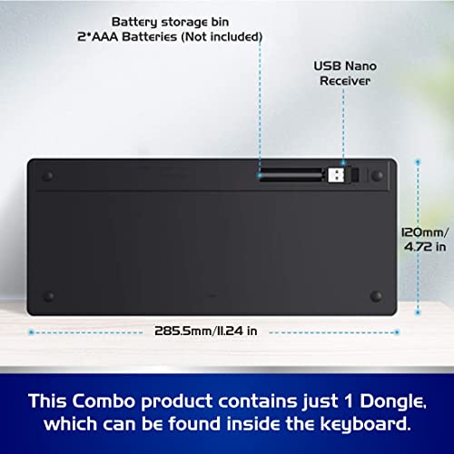 Image of Matlek Wireless Keyboard | 2.4 G Connect | Works with - Windows, Mac, Android | Slim and Portable, Black