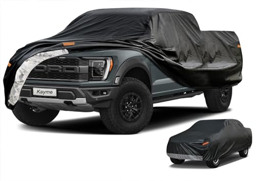 Image of Kayme Truck Cover Waterproof All Weather, Heavy Duty Outdoor Pickup Cover Sun Uv Rain Protection, Universal Fit for Tacoma, Tundra, Titan, F-150, RAM 1500, Sierra etc.(Length Up to 228 inch)