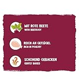 Sammy´s Herzensbrecher | Fein gebackene Snacks für Hunde | Schonend im Ofen gebacken | Mit Rote Bete & Löwenzahn | Reich an Geflügel | ohne Zuckerzusatz | Trainingssnack | 4 x 800 g