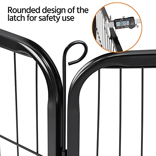 Topeakmart 24-Inch Foldable Dog Pen Metal Pet Playpen Puppy Cat Exercise Fence Barrier Playpen Kennel Outdoor Indoor Black 16 Panels #TOP5