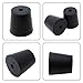 AnRui 6 Pack Rubber Stopper with Hole Black Tapered Lab Seal Rubber Stoppers 20mm to 26mm Test Tubes Bungs Plug for Industrial, Laboratory, Home Use