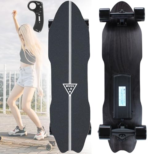 Skateboard, 83 cm Longboard mit 2 x 400 w Motor, 40 km/h höchstgeschwindigkeit, geeignet für Erwachsene und Jugendliche, maximale belastung 150 kg Single-Drive-8km