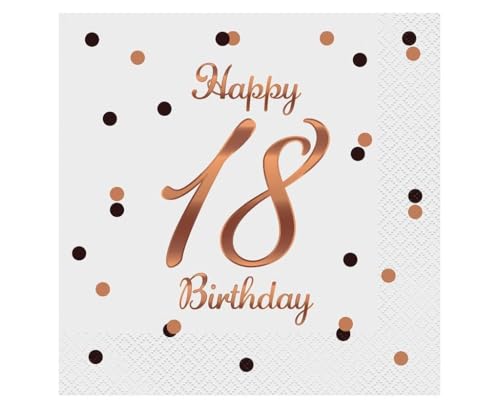 Playflip 20 servetten rose goud cijfer 18