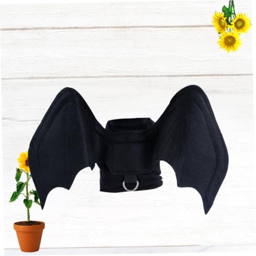 Disfraz Halloween para perro Tamaño L alas negras miniatura 3