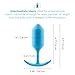 b-Vibe Snug Plug 3, Weighted Silicone Butt Plug, Intermediate Anal Plugs - Sex Toys for Adults, 180g (Teal)