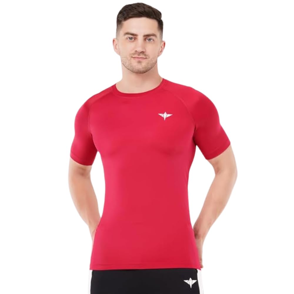 indian hawk Men's Compression T-Shirt (Red)-picture-0