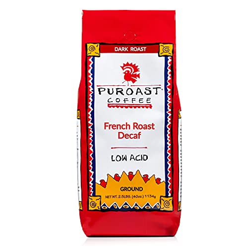 Puroast Low Acid Ground Coffee, Bold Decaf French Roast, High Antioxidant, 2.5 Pound Bag #TOP1