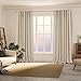 BGment Oatmeal Semi Sheer Linen Curtains for Living Room, Country Farmhouse Rustic Curtains 84 Inch Length 2 Panels Set Burlap Textured Light Filtering Home Decor Drapes, 52 x 84 Inch