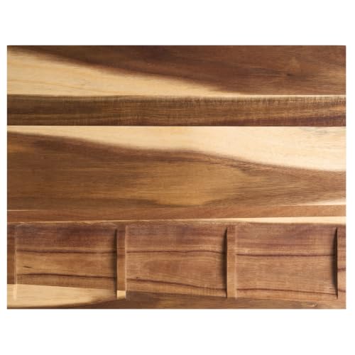 Planche à Découper en Bois d'Acacia avec Compartiments de Rangement