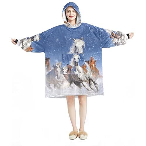 Sweat à capuche surdimensionné adulte en flanelle doublé sherpa pour homme et femme