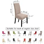NORTHERN BROTHERS Dining Chair Covers Seat Parson Chair Slipcover for Dining Room Set of 4, Khaki - Image 5