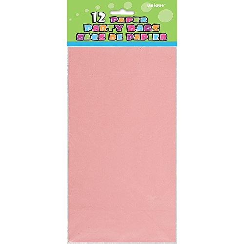 Unique Party - 59001 - Paquet de 12 Sacs Cadeaux - Papier - Rose Pastel - Image 3