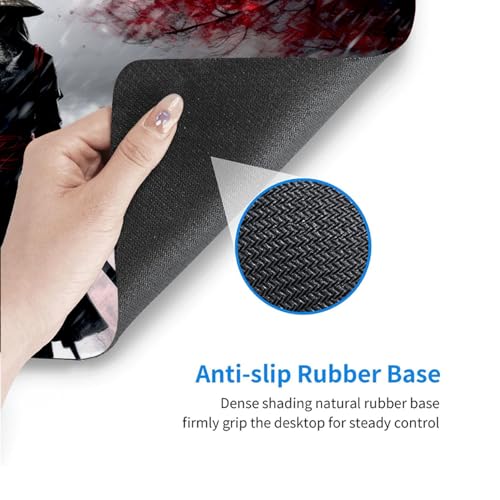 Image of BESTOR Anime Series Mouse pad with Anti-fray Stitching, Waterproof Surface & Non-Slip Rubber Base Stitched Edges Gaming Mouse Mat for Laptop (60cmx34cm)