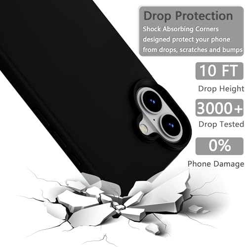 Image of iPhone 17 Case Silicone,Soft Microfiber Lining(Black)