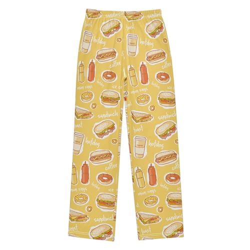 ZZKKO Colorful Fast Food Pattern Boys Pants for Kids Jogger Pants with Pockets S-XL