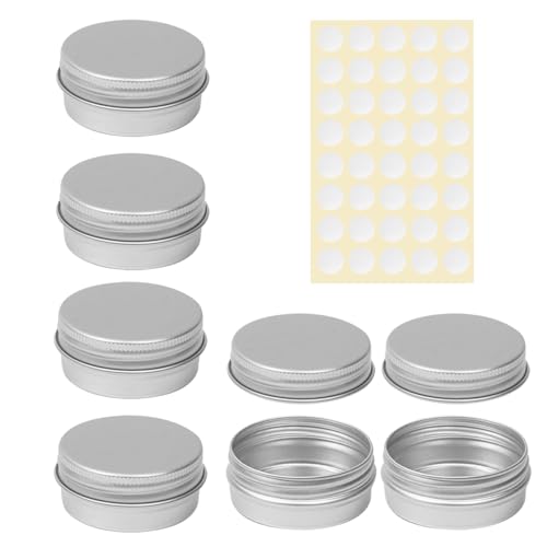 6 cajas de aluminio de 15 ml, recipientes para muestras, botes de cosméticos pequeños, botes de crema para rellenar, latas de bálsamo labial, pequeñas cajas con tapa, para crema loción, máscaras