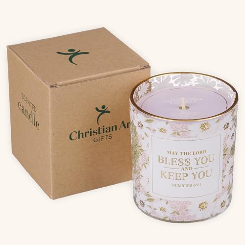 Image of Christian Art Gifts Lord Bless You Scented Candle: Soy Wax, Bible Verse