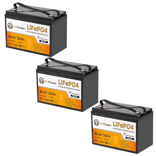 Image of 3 PACK 36V 50Ah Trolling Motors Lithium LiFePO4 Battery, Built-in 50A BMS, 1.2C Discharge 60A Current,Deep Cycle Group31 Battery, Perfect for Trolling Motor,RV, Boat, Marine, Solar