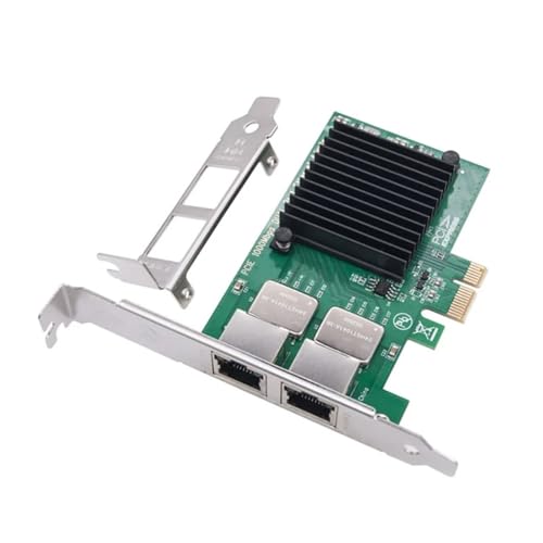 Tarjeta de Red 2 Puertos I350T2 Chip I350AM2 PCIE 1X a 2X 10/100/1000 Mbps Gigabit Ethernet para PC miniatura 6