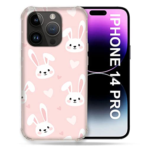 Coque iPhone 14 Pro Lapin Rose accessoire tendance miroir café