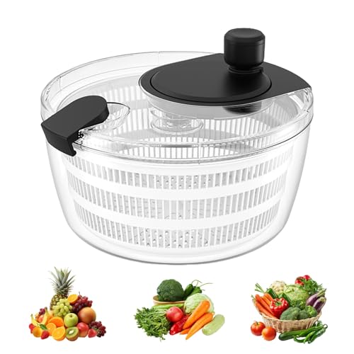 Salad Spinner Small Cleaning Rotator, Vegetable Lettuce Dryer, Kitchen Rotator Salad Drain Bowl Manual Lettuce Rotator Fruit Cleaning Dryer & Kitchen Spinner