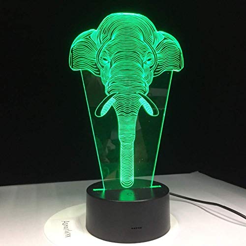 Preisvergleich Produktbild Nachtlicht Optische Täuschung 3D-Lampe Niedliche Glückliche Elefant Kinder Nachtlichter Kinder Schlafzimmer Licht Mit Usb Home Office Dekor Stock Supply