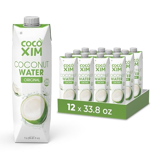 COCOXIM Ready to Drink Organic Coconut Water - 33.8 oz (Pack of 6)| Zero Added Sugar| Natural & Fresh with Electrolytes & Nutrients