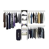 ClosetMaid SuiteSymphony Wood Closet System Starter Kit with Tower and 3 Hang Rods, Adjustable and Customizable, For Walk-In and Reach-In Closets, Fits Spaces 4 – 9 ft. Wide, Graphite Grey