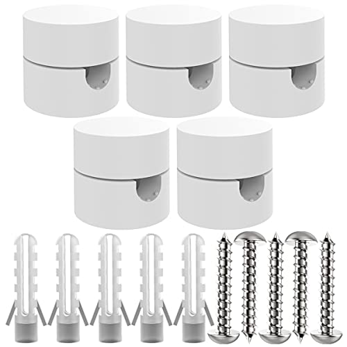 OASHISU 5 Stück Zweiteilige Wand- und Deckenpins [Weiß, ABS-Kunststoff] für Textilkabel Deckenbefestigung Affenschaukel Aufputz-Kabelhalter für Lampe DIY mit Schrauben und Dübeln