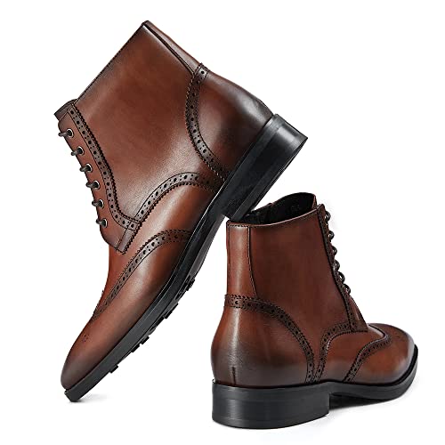Image of GIFENNSE Mens Dress Boots Mens Chukka Boots Formal Chelsea Boots Mens Leather Boots Oxford Boots for Men
