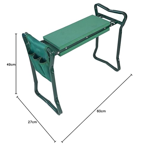 SEVERNO Garden Klappbarer Gartenknieschoner und Hocker, 3-in-1 Design, 60 x 27 x 49 cm, Grün