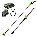 Greenworks 24V 2-in-1 Pole Hedge Trimmer & Saw with 4.0Ah Battery & 65W USB-C Charger, Brushless Motor, 51cm Hedge Trimmer Blade, 20cm Saw Blade, 112.5° Rotating Head, 3-Piece Extension Pole CKPH321A2