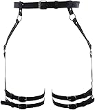 huwaicpi Punk Leather Body Chain,black Waist Belts Leg,Punk leather body chain,Waist Belts Leg Garter Belts Body Chain Jewelry for Women and Girls