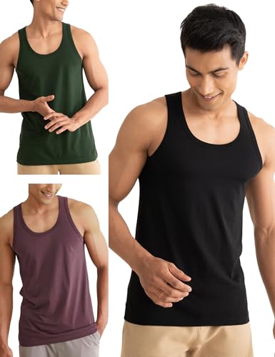 Image of DAMENSCH Neo-Cotton, Anti-Bacterial, Round Neck, Shape Retaining Vest, 100% Cotton Banyan for Men, Buttery Soft Inner Baniyan