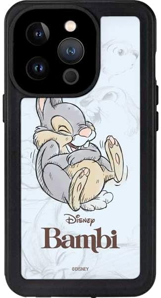 Skinit Waterproof Phone Case Compatible with iPhone 14 Pro - Officially Licensed Disney Bambi Thumper Sketched Portrait Design