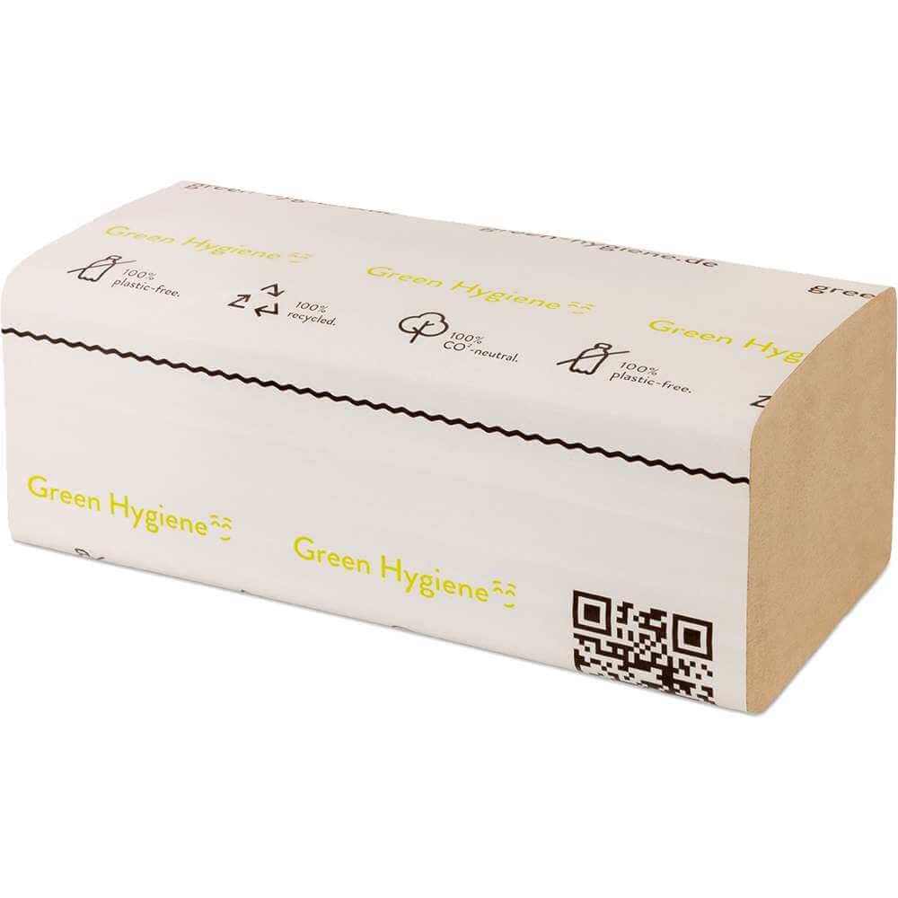 Green Hygiene Falk Papierhandtücher Z-Falz 5000 Blatt Recycling natur 1-lagig, 38 g/m², Blauer Engel zertifiziert, Falthandtücher für Spender, Gewerbe & Waschraum