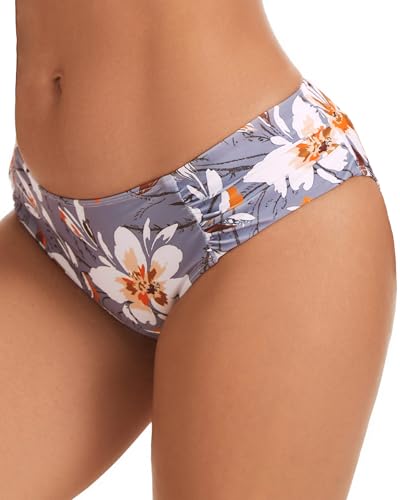 Image of Women's Bathing Suit Bottoms Full Coverage Ruched Bikini Tankini Bottom Swimsuit Brief
